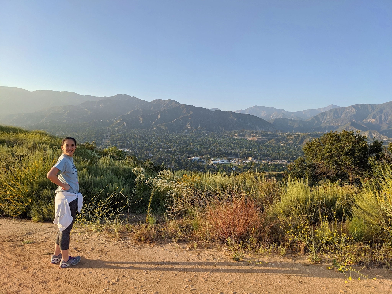 Hiker at Cherry Creek Canyon Park in Los Angeles 