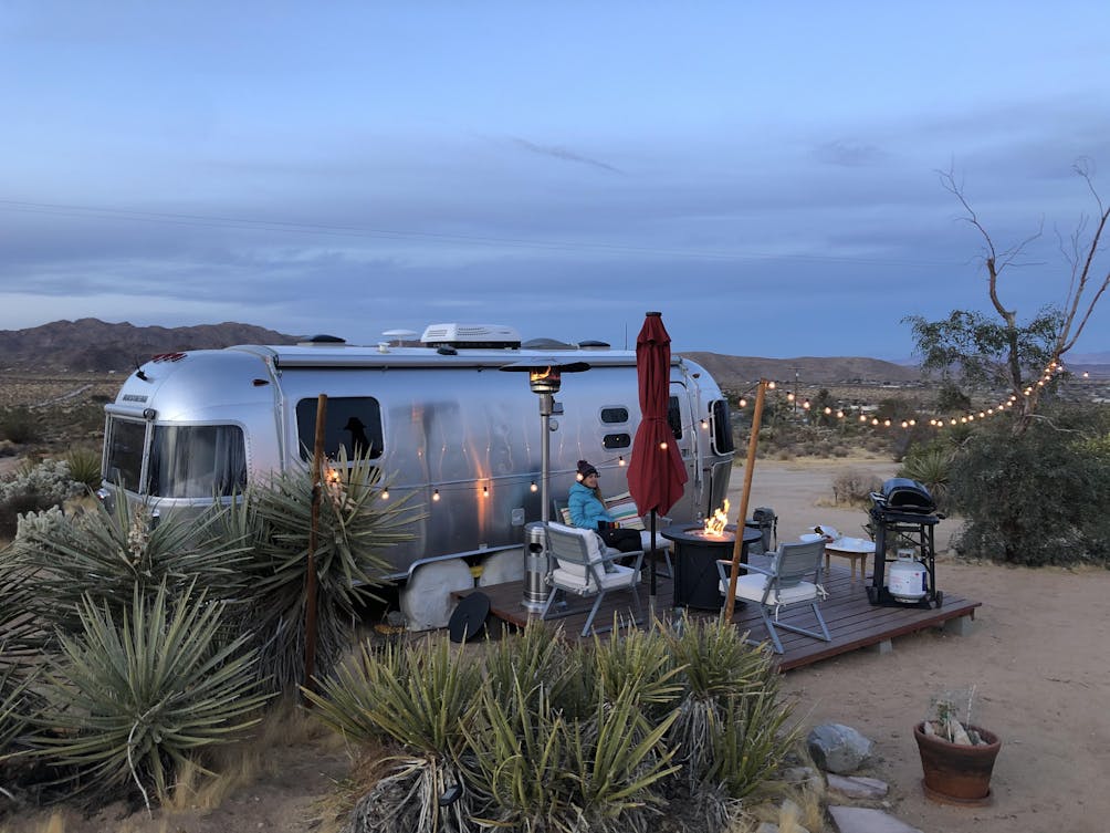 Stay in an airstream in Joshua Tree