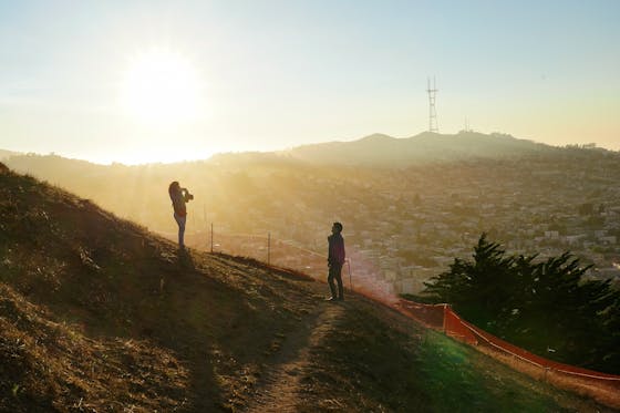 Bernal Heights Park in San Francisco sunset