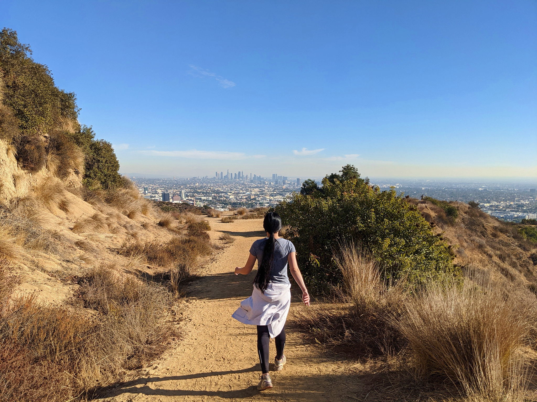 Woman Hiking at Trebek Open Space in Los Angeles County 