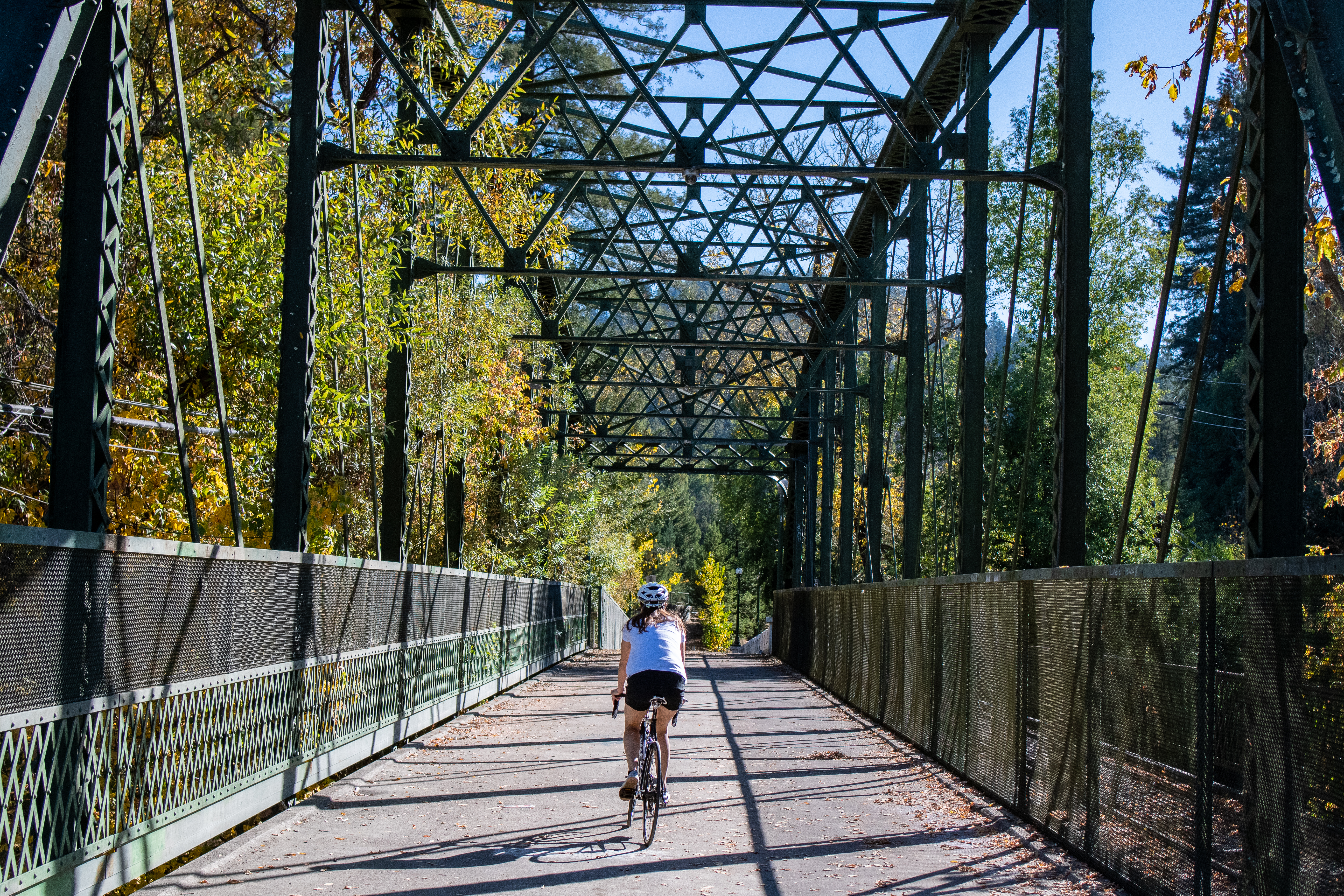 Biking to wineries in Russian River