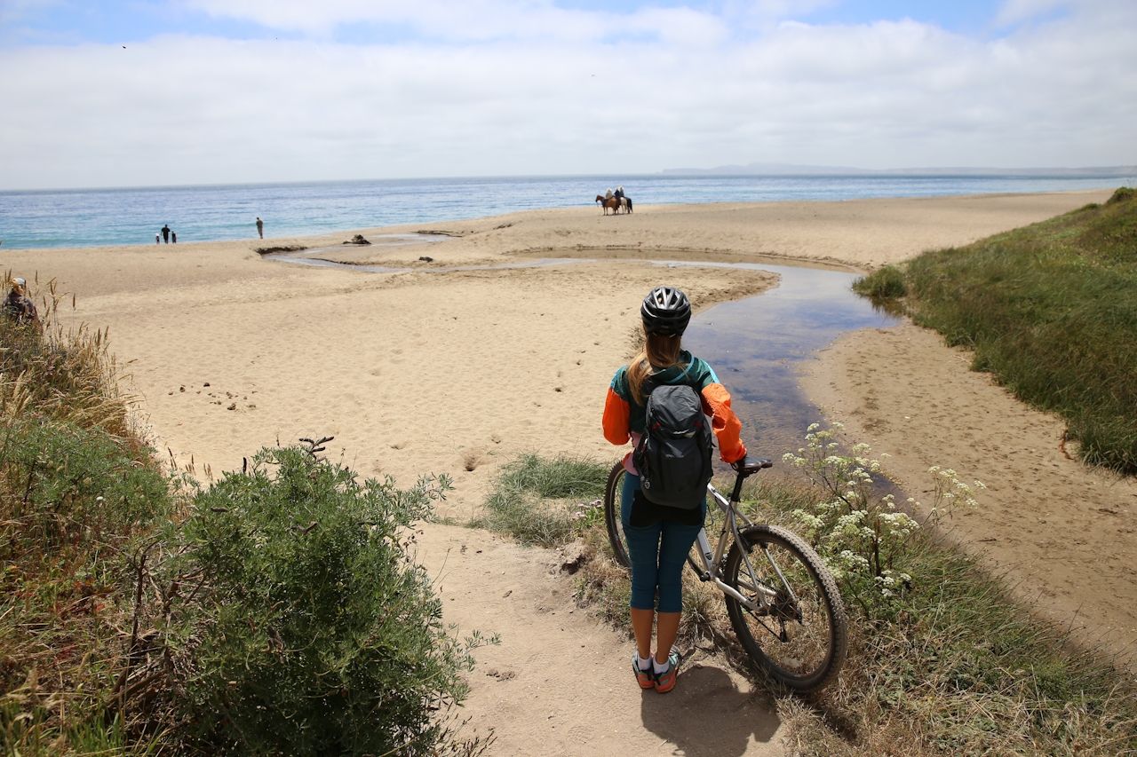 Biker at Santa Maria Beach in Point Reyes National Seashore 