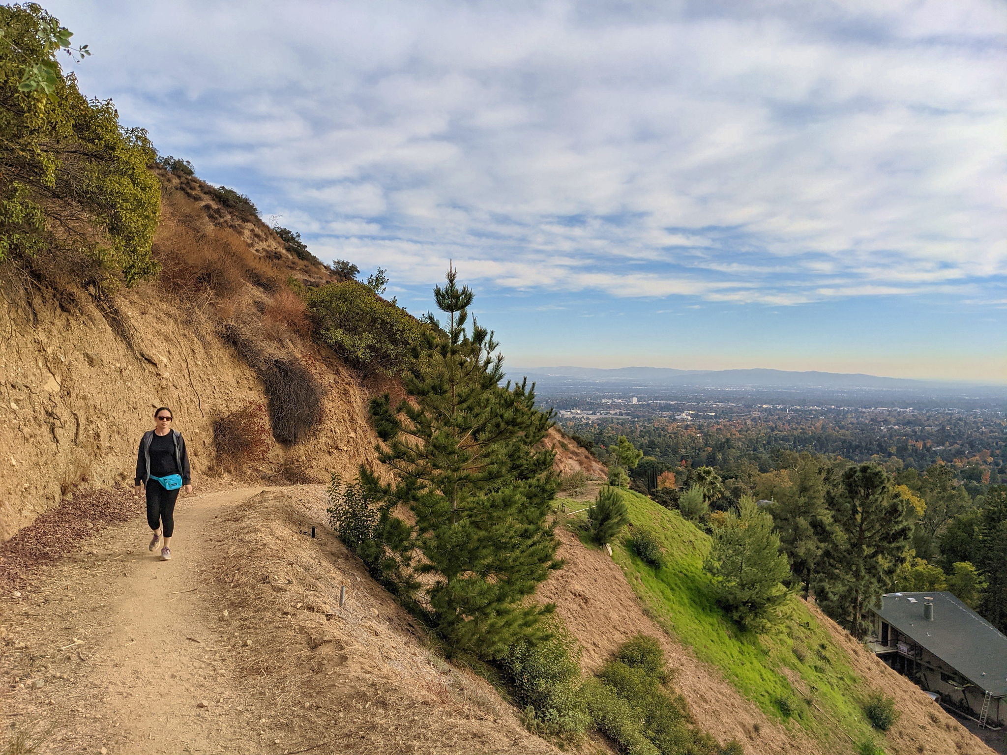 Woman hiking Altadena Crest Trail 