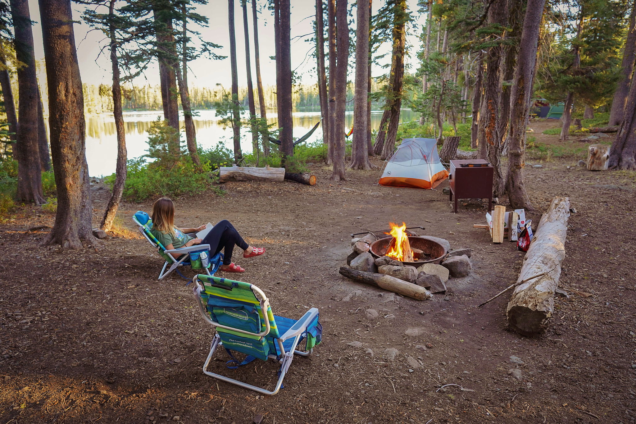 Camp at Goose Lake in the Lakes Basin 
