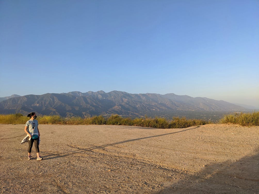 Hiker at Cherry Creek Canyon Park in LA