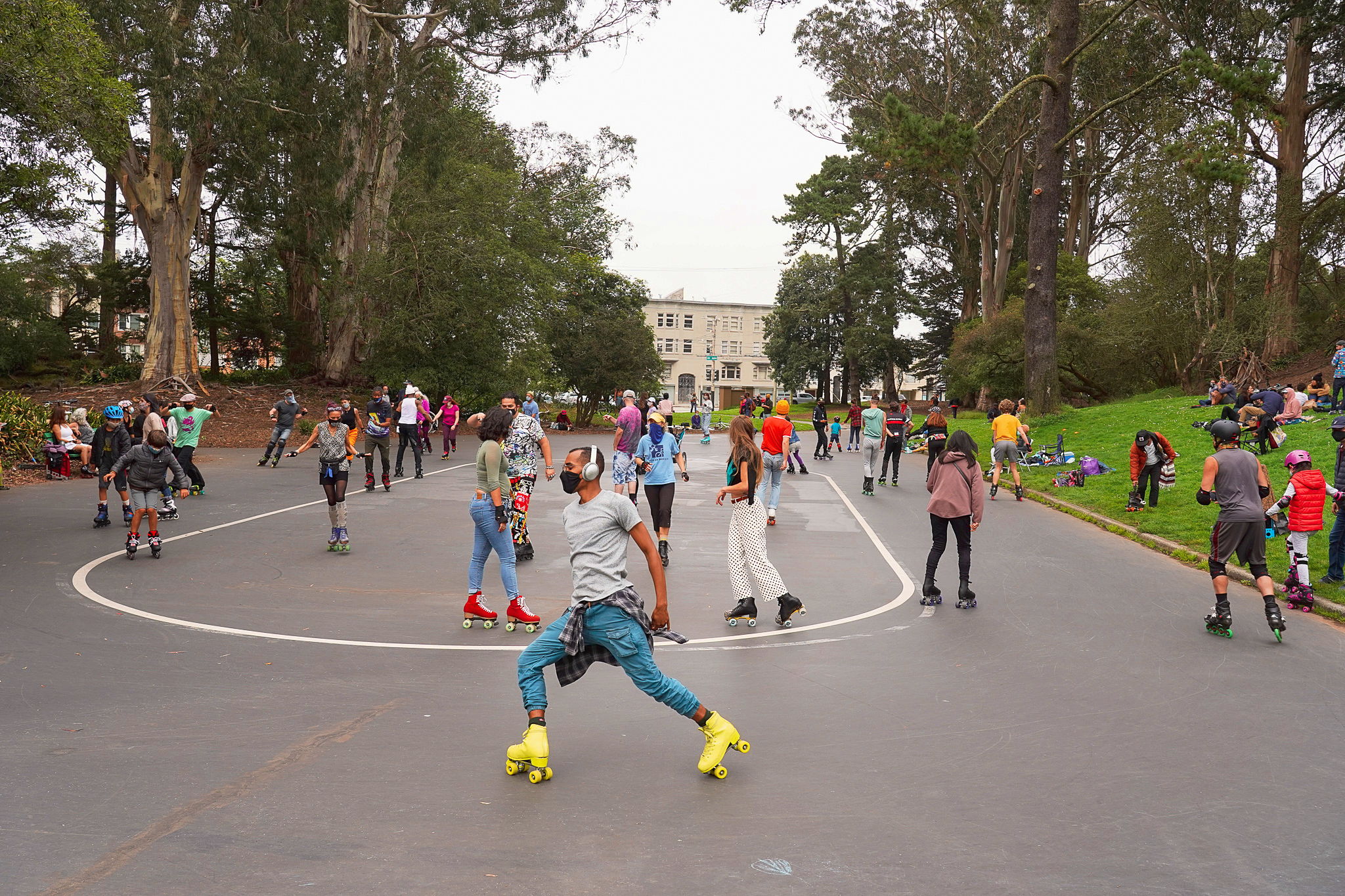 Man rollerblading at Golden Gate Park in San Francisco 