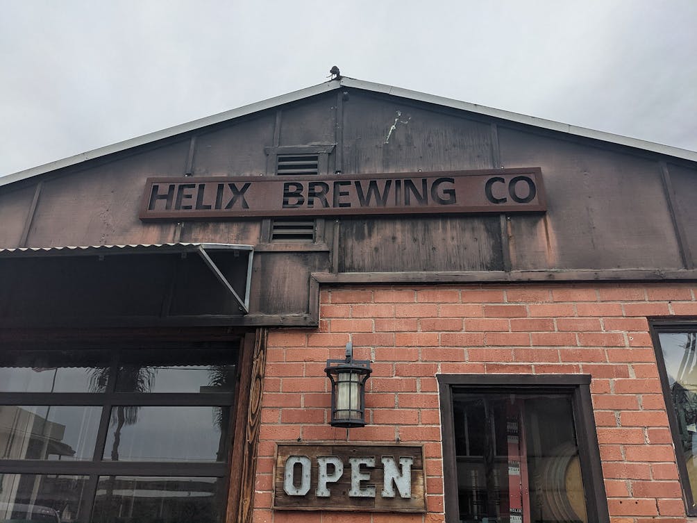 Helix Brewing Co. outdoor brick entranceway