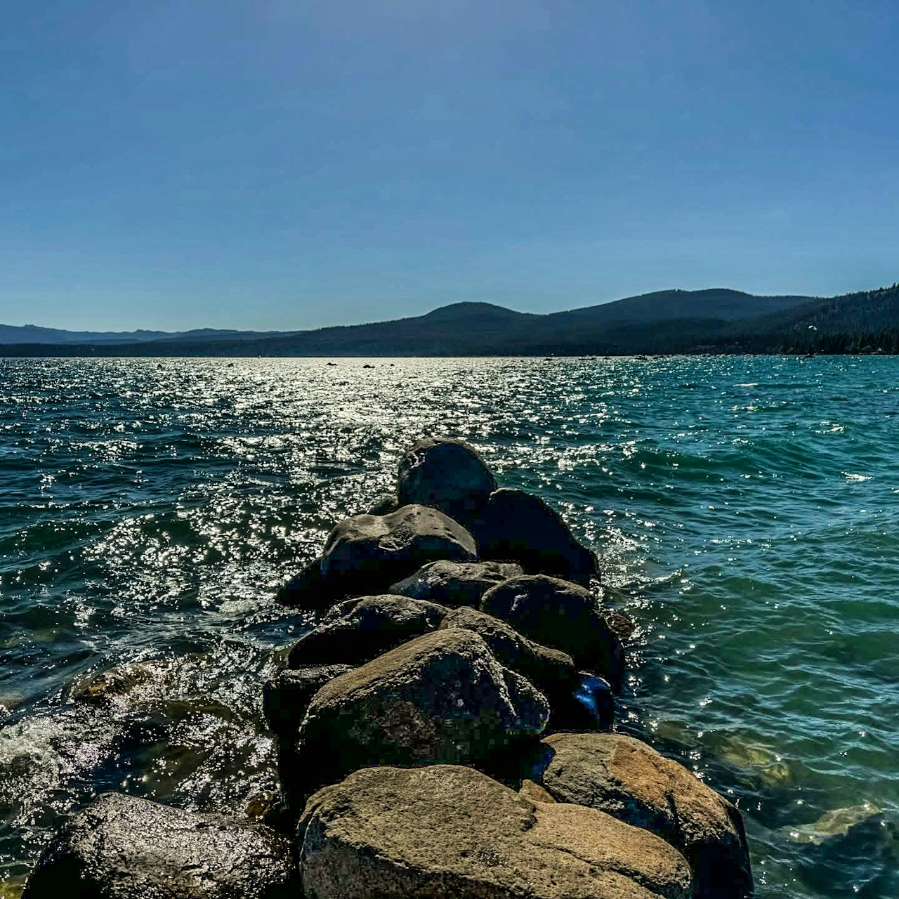 Photo of Lake Tahoe turquoise waters taken by Jesse James Ziegler