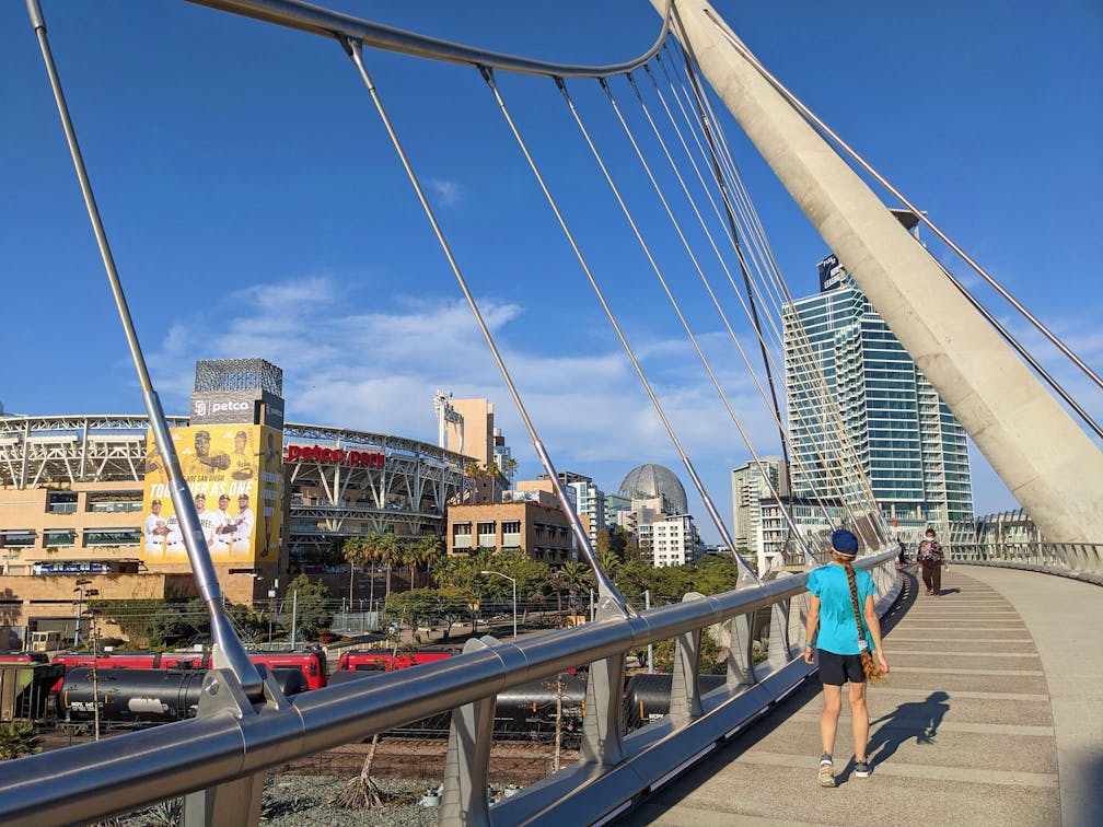 Urban hike from Cesar Chavez Park to Petco Park in San Diego 