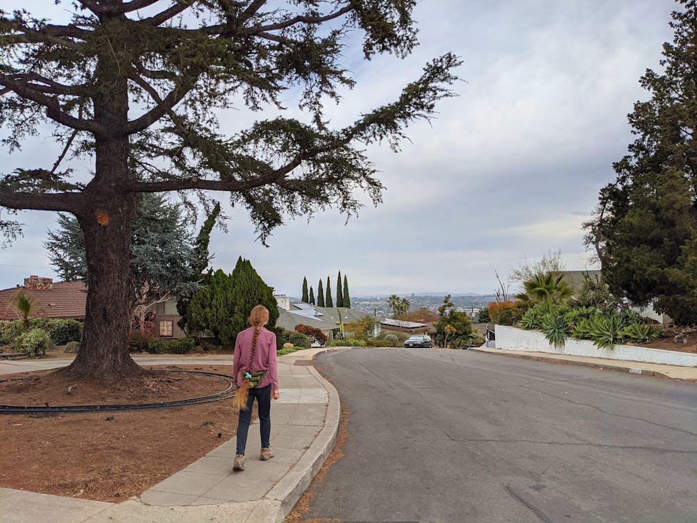 Woman on a walk in La Mesa San Diego County 