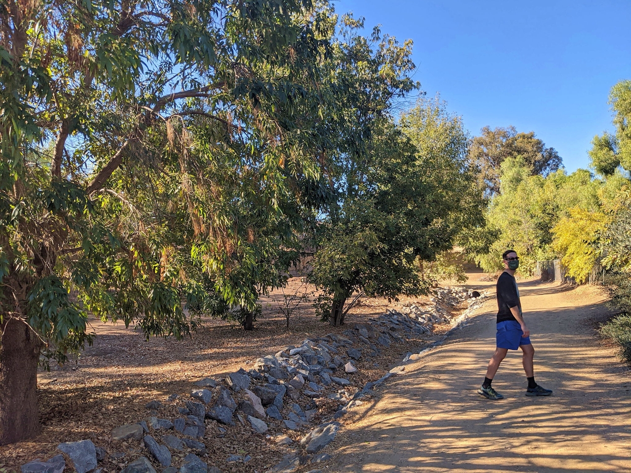 Person hiking at Yorba Linda Lakebed Park 