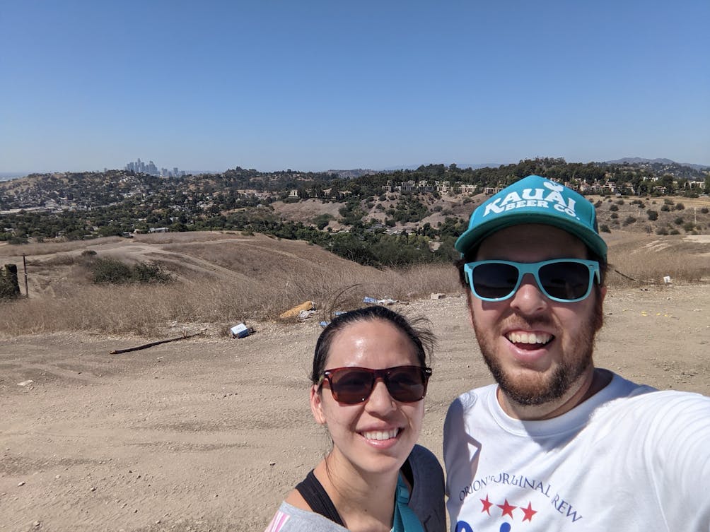 Selfie of a man and woman in sunglasses at Elephant Hill Open Space 