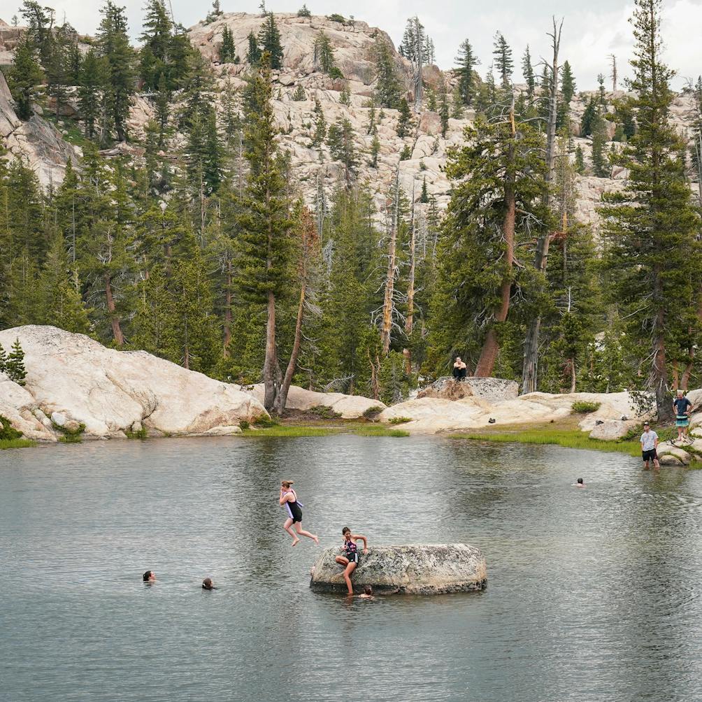 swimming at Chewing Gum Lake Emigrant Wilderness