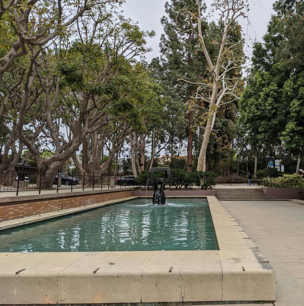 Water feature at UCLA on campus 