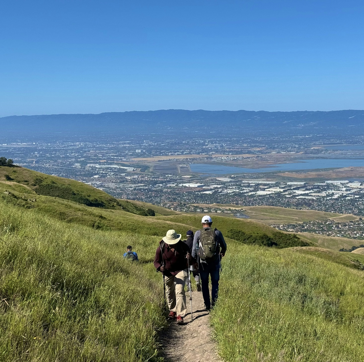 Hikers going up a trail to reach Mission Peak in the Bay Area