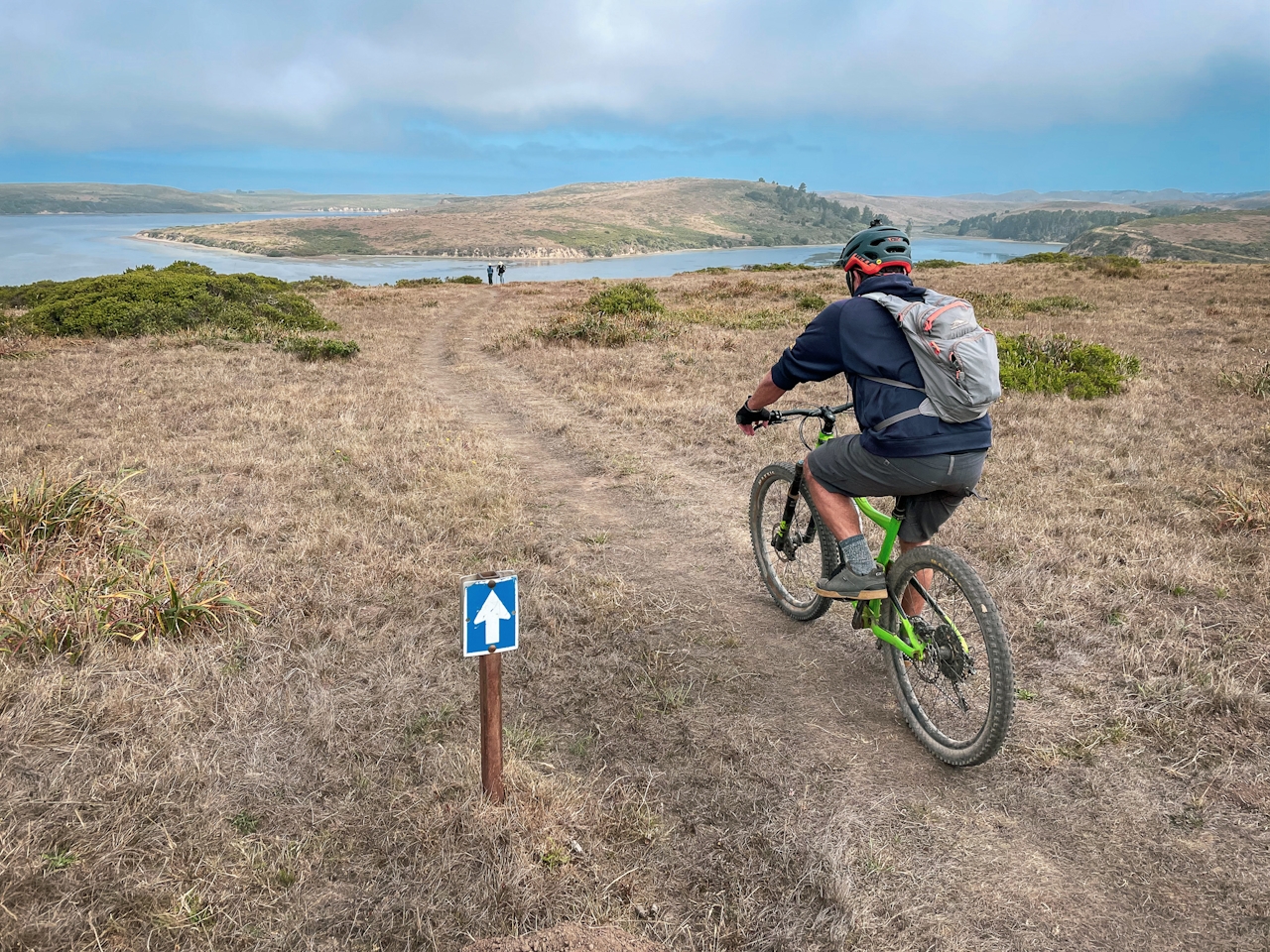 Mountain Biker on Drakes Head Trail Point Reyes