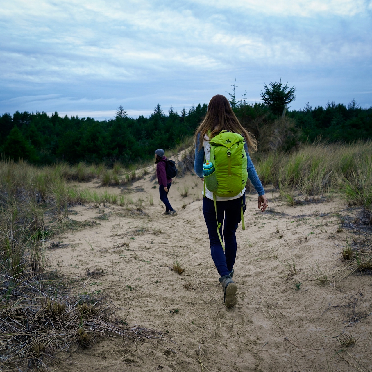 Hiker at Taylor Dunes in Oregon Dunes Recreation Area