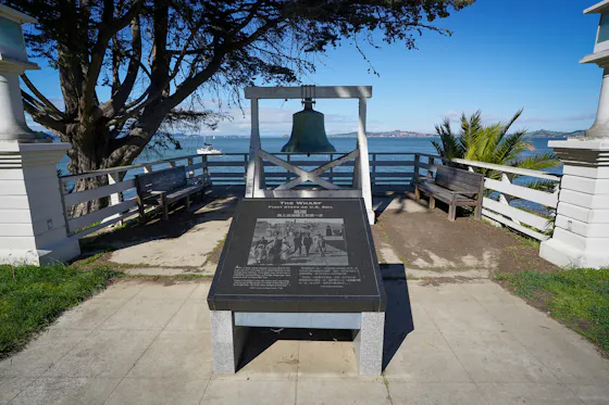 The fog bell at the wharf of the Angel Island Immigration Station on Angel Island State Park