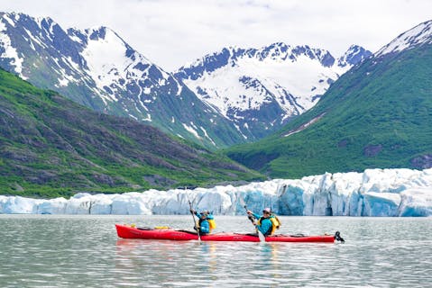two kayakers near Anchorage Alaska