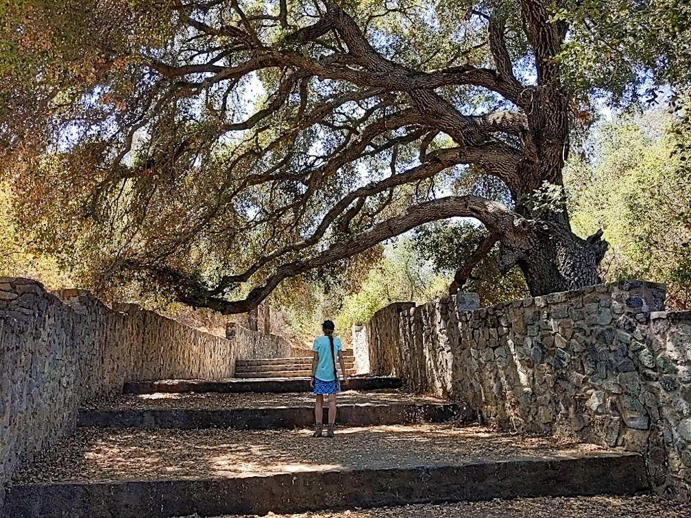 Hiker at Dos Picos County Park in San Diego County