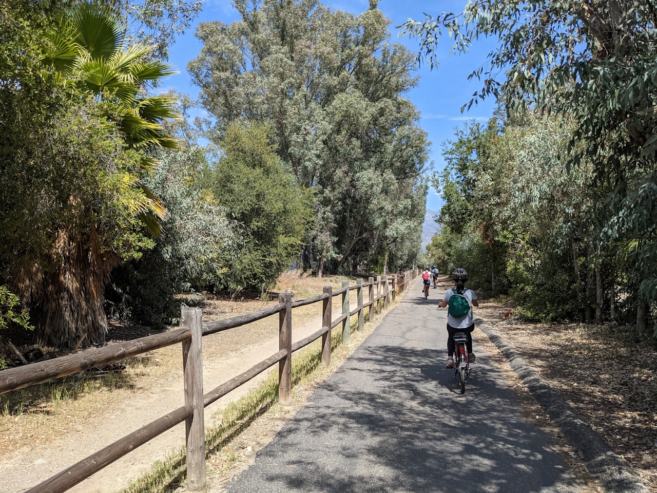 Woman biking the Ventura to Ojai bike path 