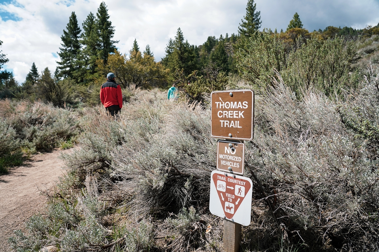 hiker on the Thomas Creek Trail near Reno