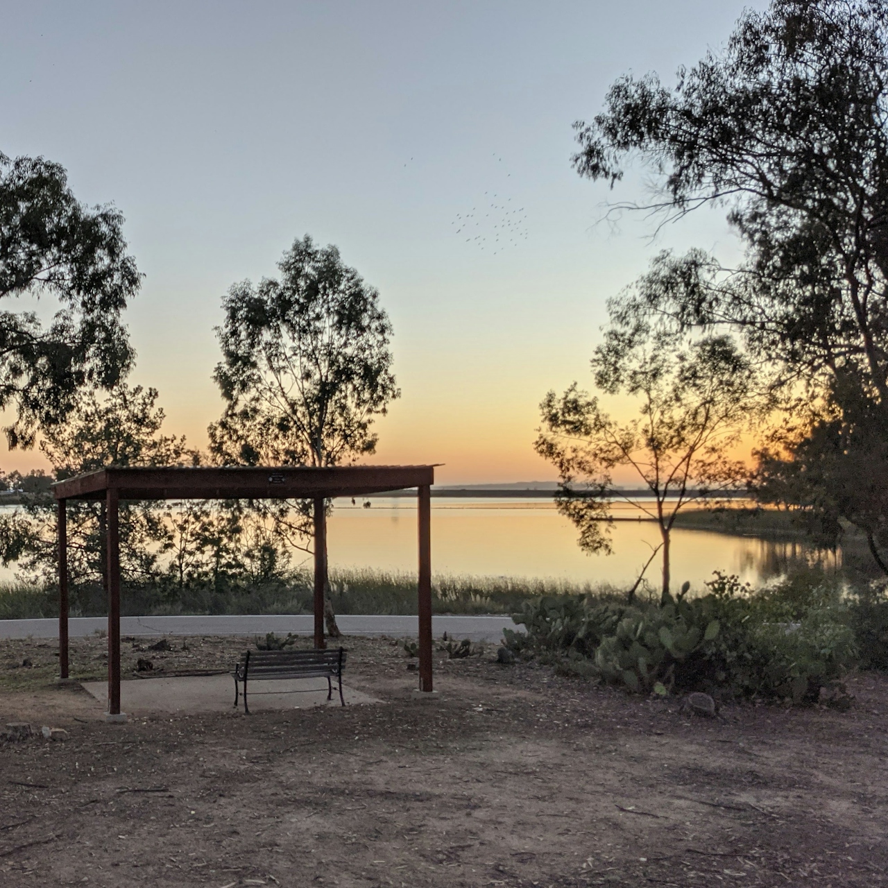 Miramar Lake at sunset in San Diego 