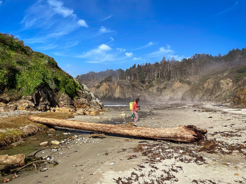 woman hiking at Salt Point State Park Sonoma Coast