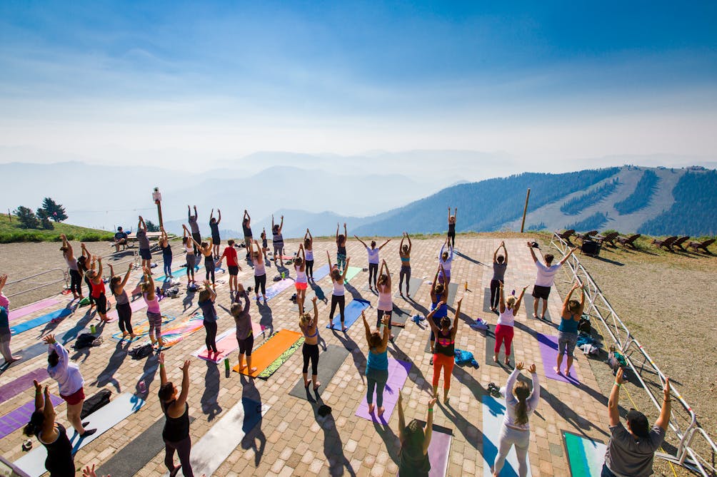 yoga on the mountain