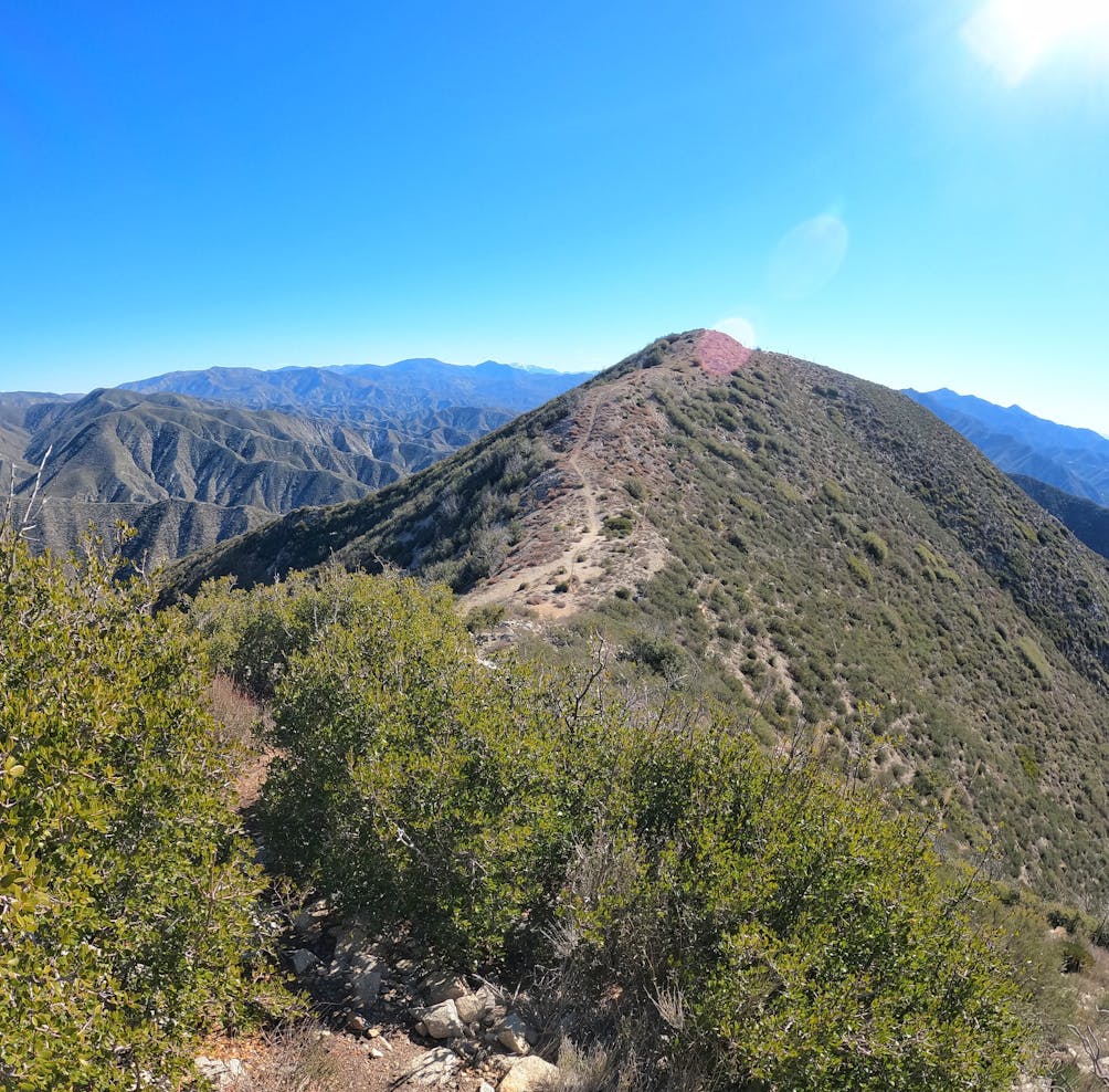 San Gabriel Mountains and a trail going to Condor Peak 