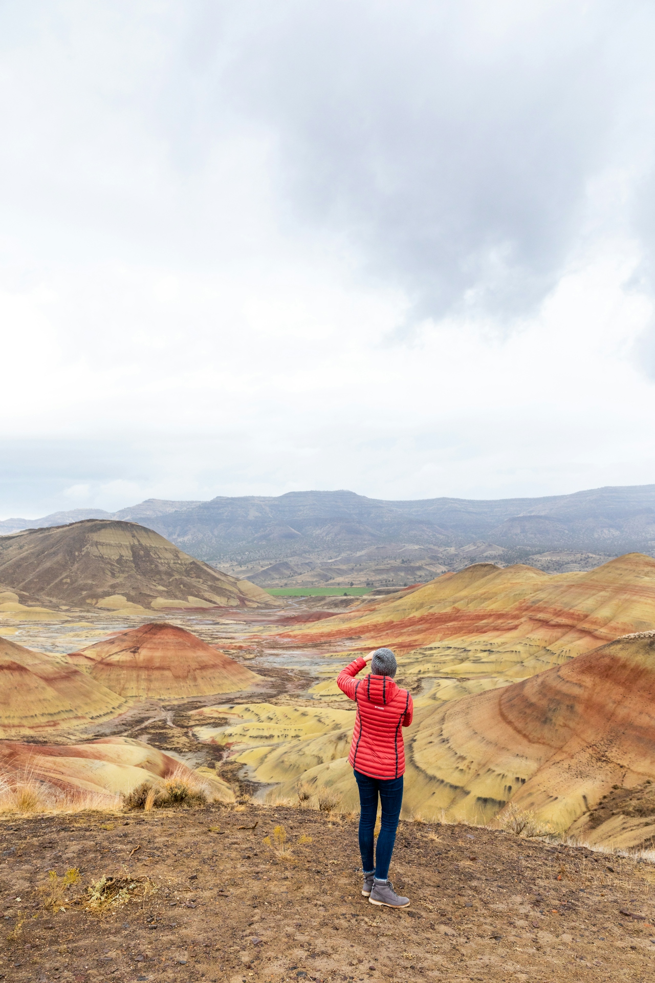 woman hiking Painted Hills Eastern Oregon