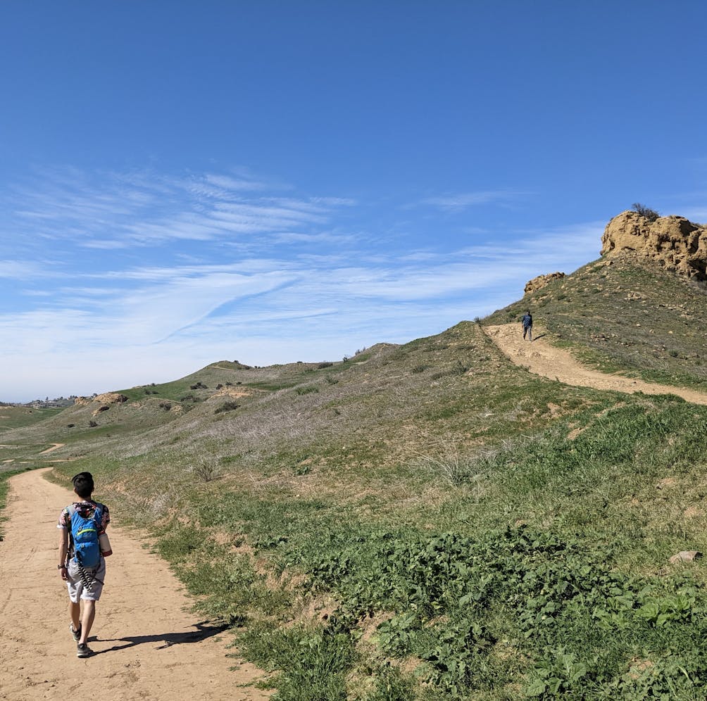 Hiker on the Woodridge Loop at Long Canyon in Simi Valley 