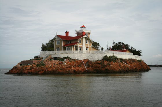 Photo of the East Brother Light Station in the San Francisco Bay Area 