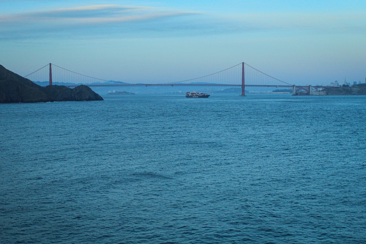 view of Golden Gate Bridge from Point Bonita Lighthouse