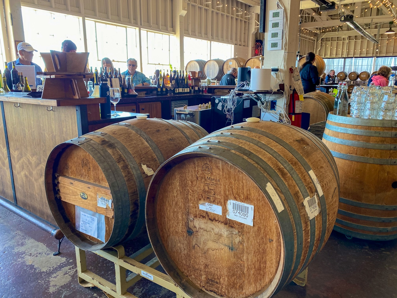 Riggers Loft wine tasting warehouse with people enjoying wine inside 