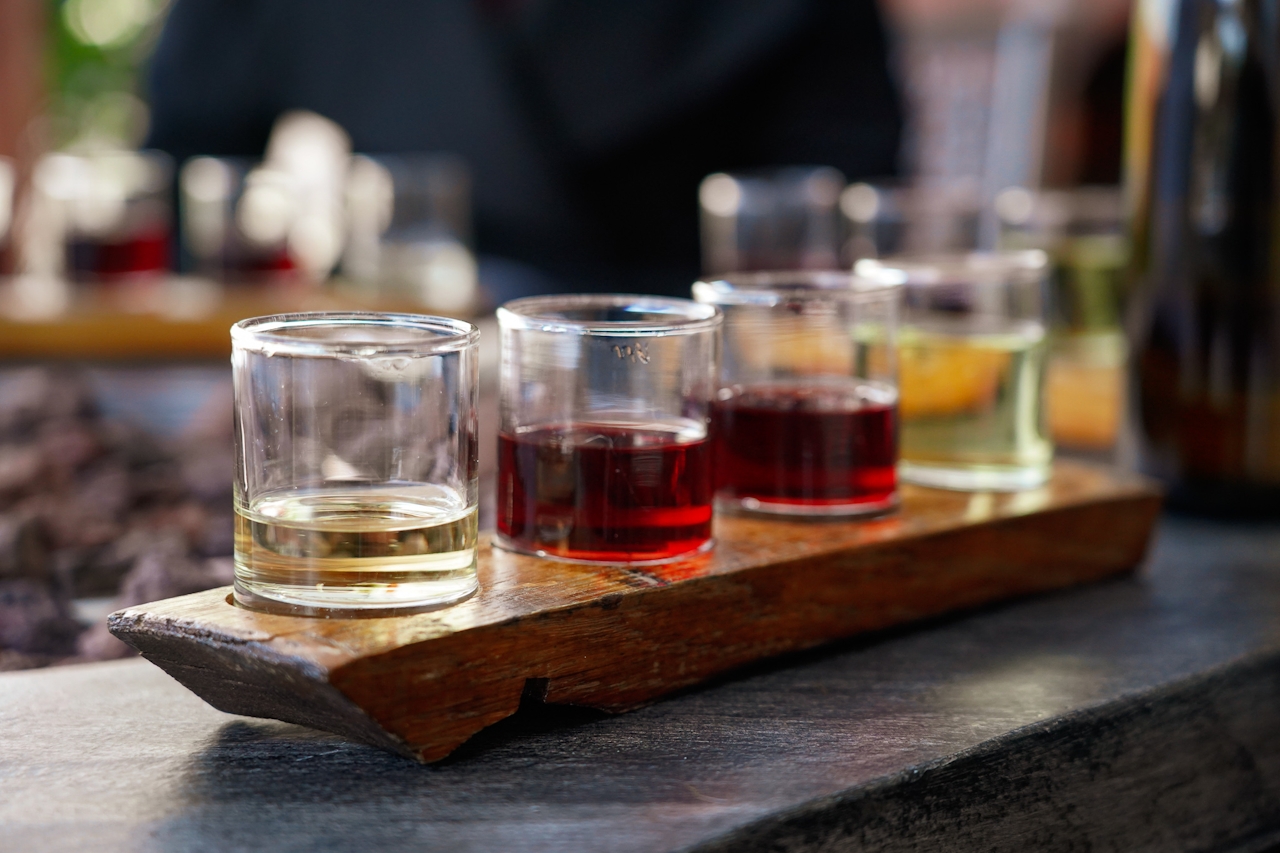 Wine flight at Brandborg Wines in Elkton, Oregon 