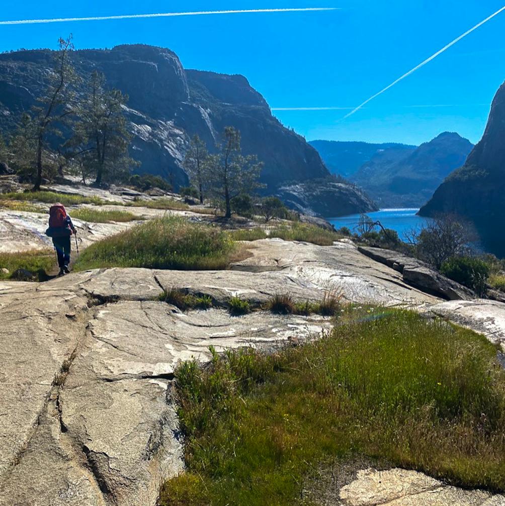 Backpacker in Yosemite Hetch Hetchy 
