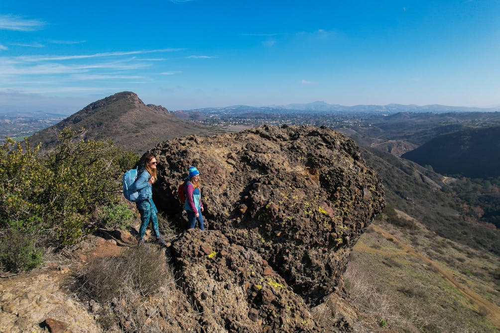 Hikers at Lizard Rock in Camarillo Wildwood Canyon 