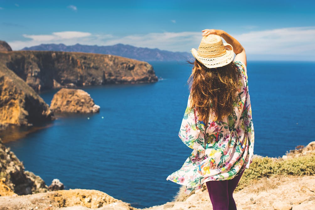 woman overlooking Channel Islands National Park