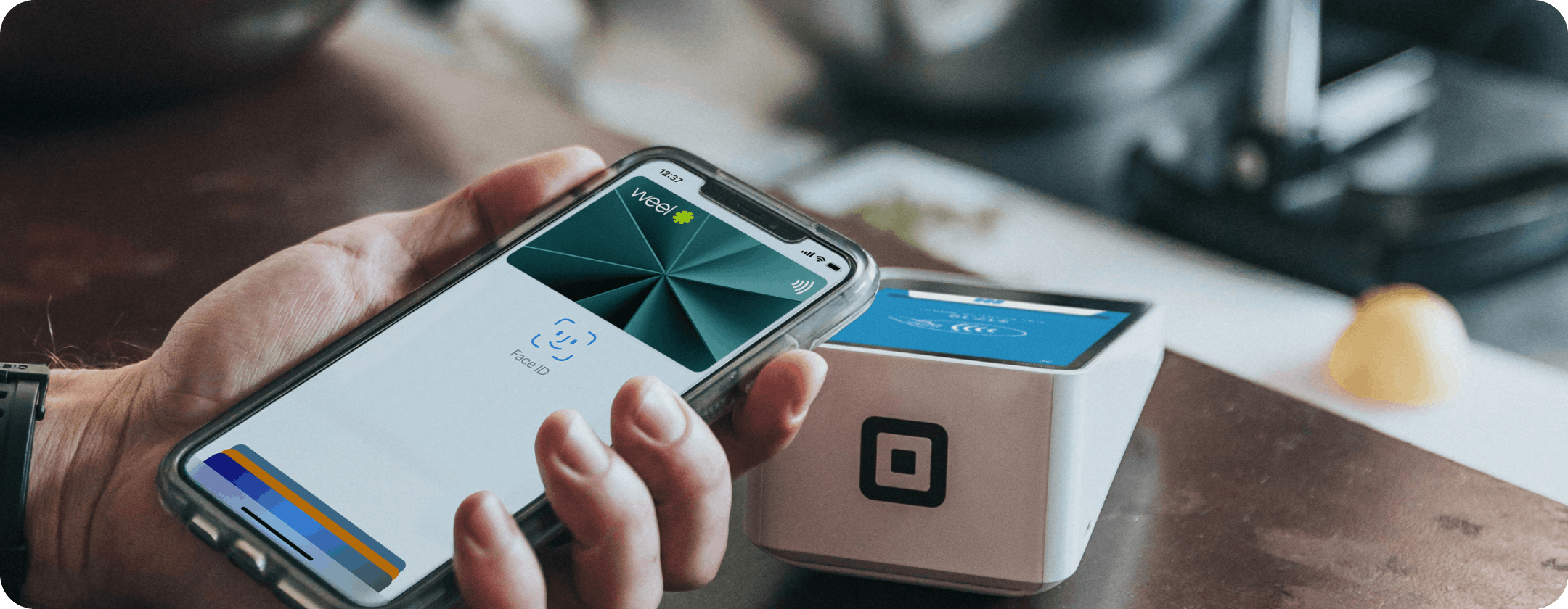 weel virtual card taps square card reader