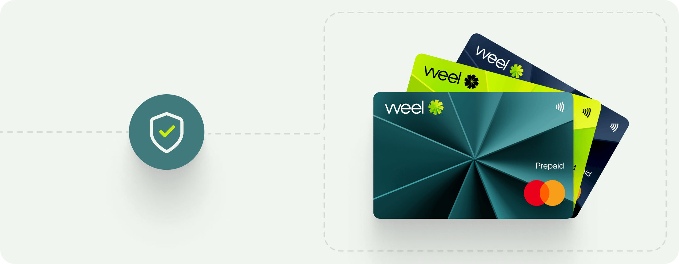 Security icon and Weel cards