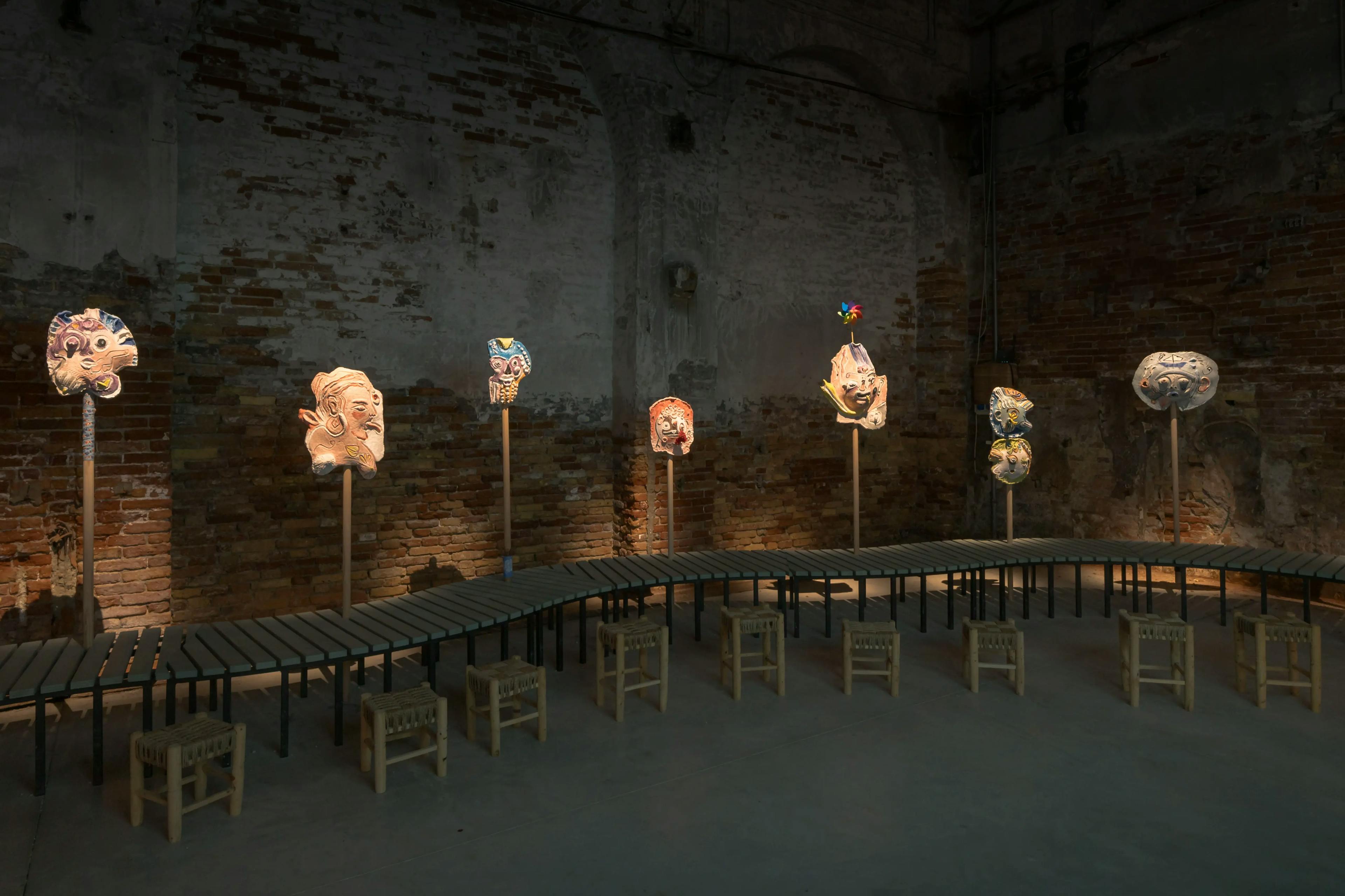 Installazione parte del progetto espositivo del Padiglione Libano per Biennale Arte 2024 in mostra all'Arsenale di Venezia