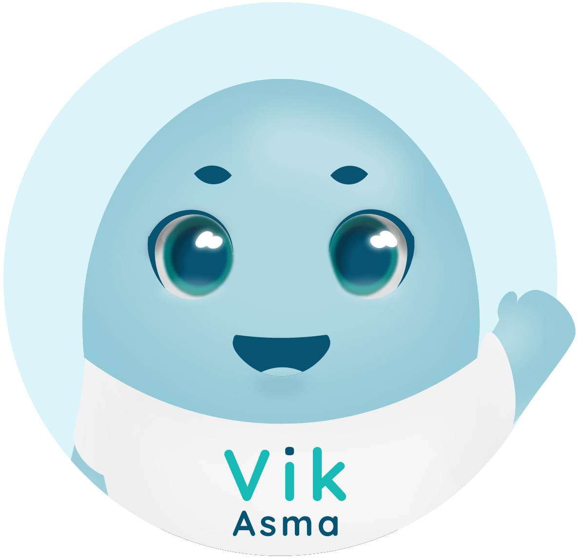 Avatar de Vik saludando y hablando.