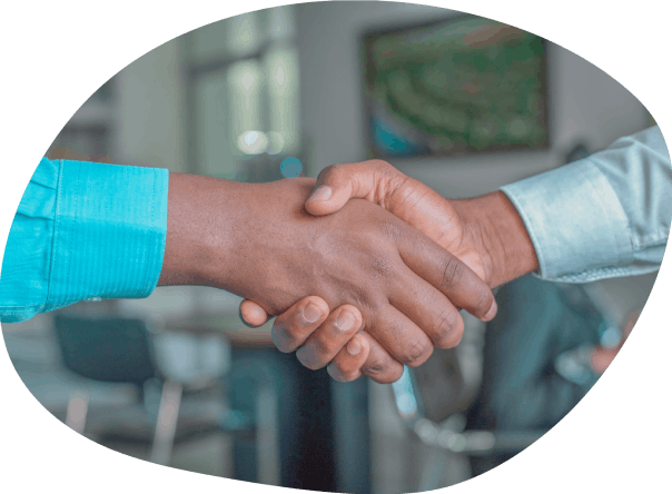 Two health actors shaking hands and working together on advancing digital offerings for patient empowerment