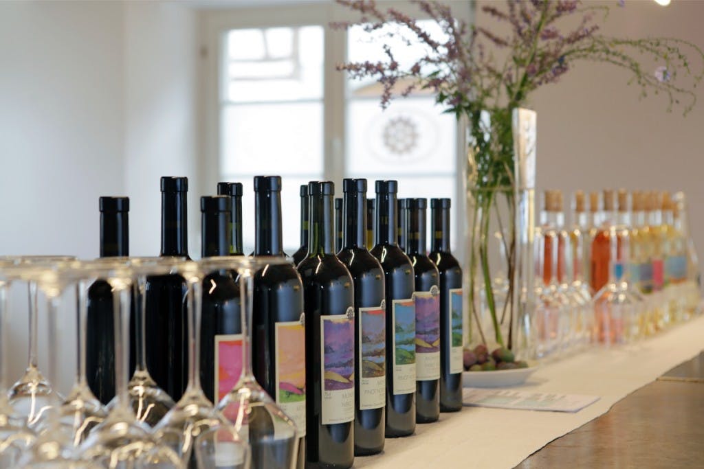 Weinesortiment Degustation