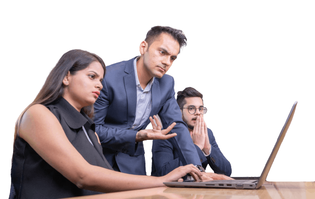 solving problem on laptop together