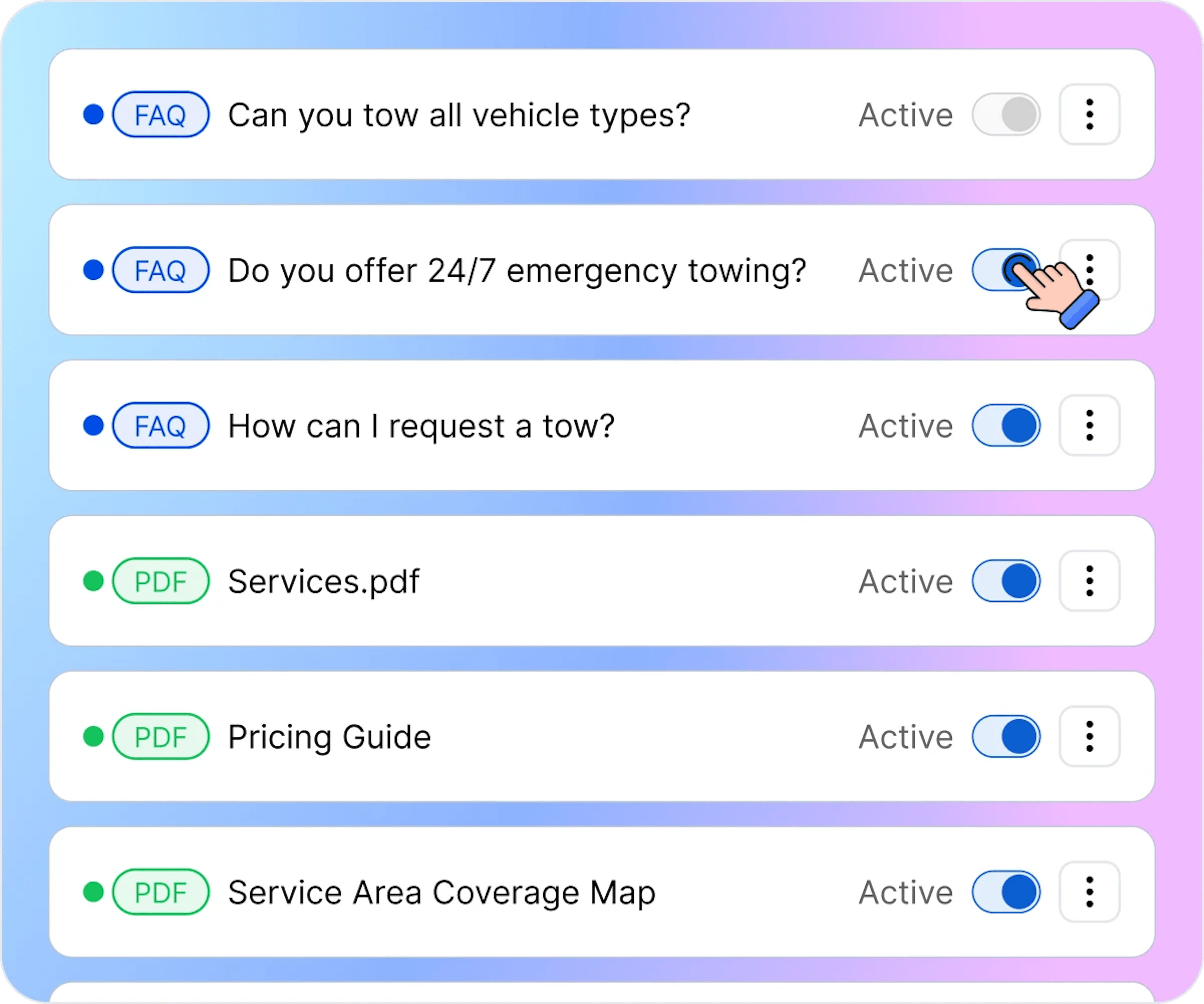 Toggle Sources Active or Inactive