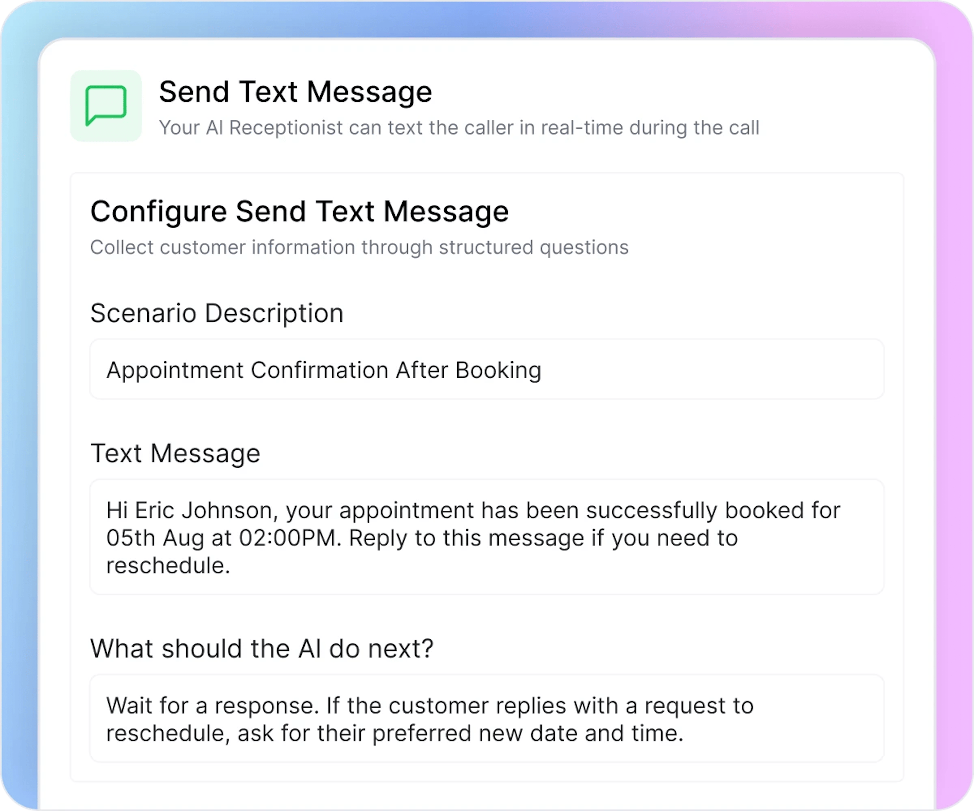Configure the Message