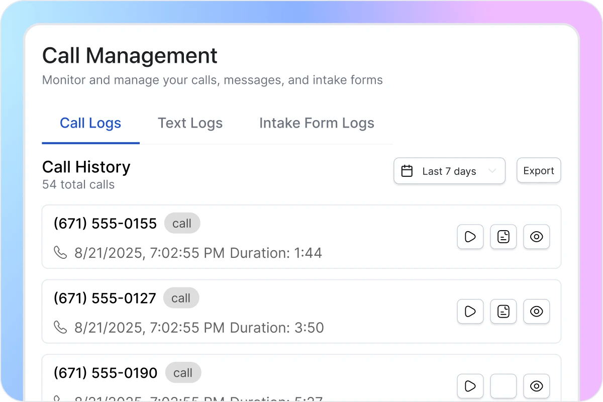 1 Calls captured automatically