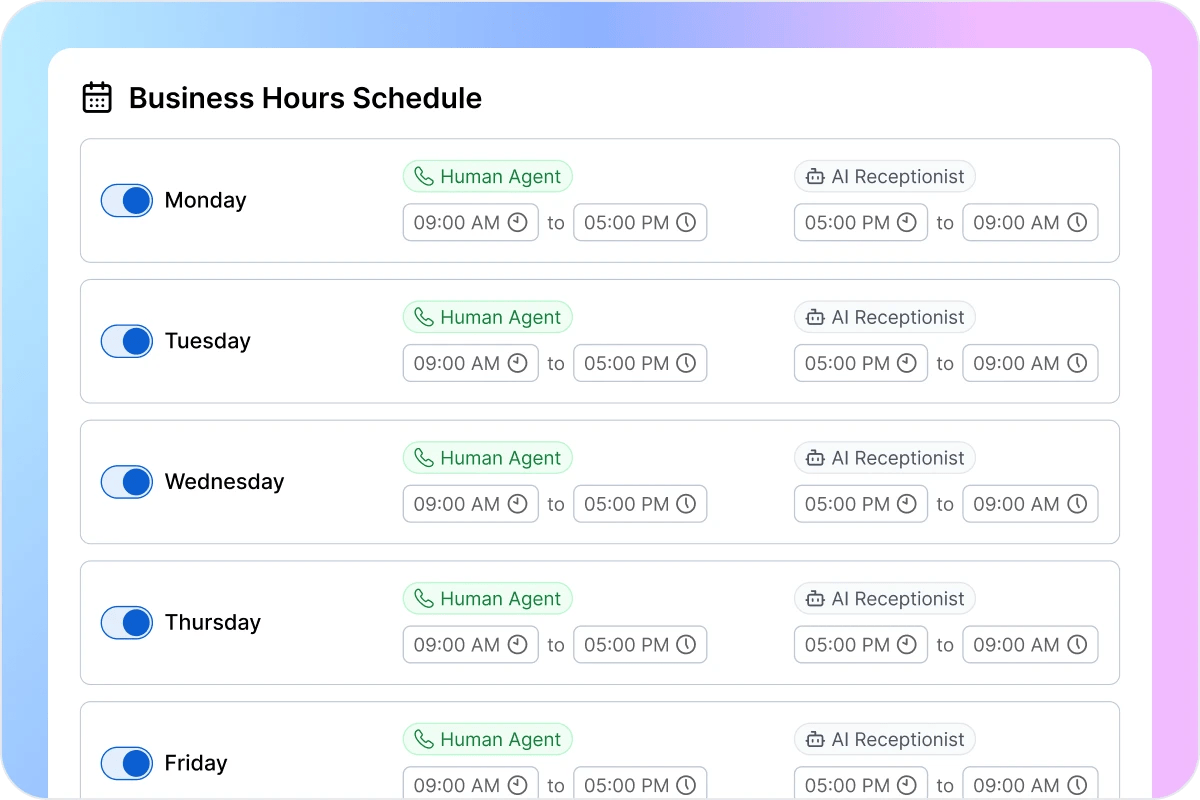 Step 1 Set Your Normal Business Hours Once
